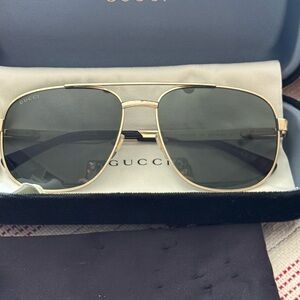 Gucci Gold Frame Aviator Sunglasses
